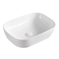 Умивальник накладний на стільницю у ванну 470мм x 330мм VOLLE білий овальна 13-01-063