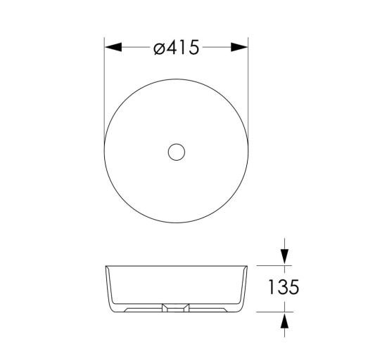 Умивальник накладний IMPRESE 415x415x135мм круглий білий i11202