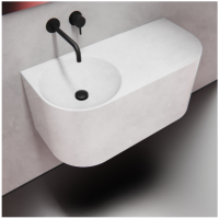 Умывальник из бетона белый 900M