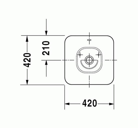 Умывальник на столешницу Duravit ME by Starck 42x42 см (0333420000)