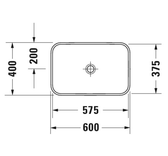 Умывальник на столешницу Duravit HAPPY D.2 60х40 см (2359606100) белый/антрацит матовый