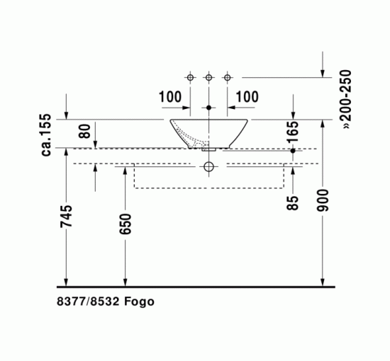 Умывальник на столешницу Duravit ME by Starck 42x42 см (0333420000)