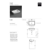 Умывальник SIMAS S 60 Agile (S60 white) Glossy white