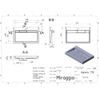 Умивальник Miraggio AGNESS 750 MATT