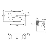 Раковина-чаша Qtap Robin 635x420x105 White з донним клапаном QT13113075W