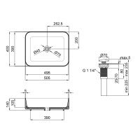 Раковина-чаша Qtap Tern 500x390x140 White з донним клапаном QT17112195W