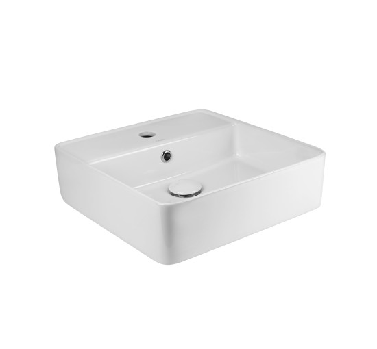 Раковина-чаша Qtap Crow 420х420х145 White с донным клапаном QT0511A054TW