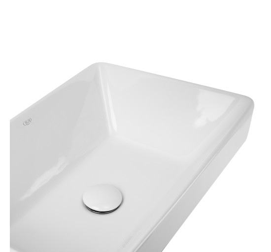 Раковина Qtap Crow 500x350x180 White з донним клапаном QT0511L582W