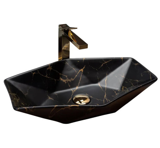 умивальник Rea Vegas 37x57 black marble (REA-U0994)