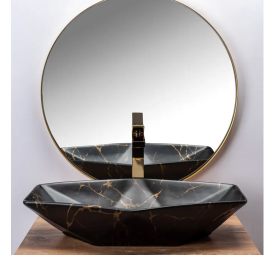 умивальник Rea Vegas 37x57 black marble (REA-U0994)