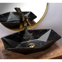 умивальник Rea Vegas 37x57 black marble (REA-U0994)