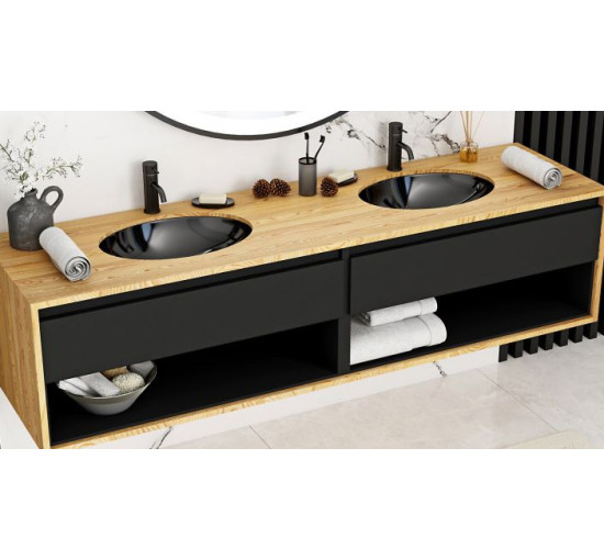 умивальник Rea Nel 39x47 black (REA-U1023)
