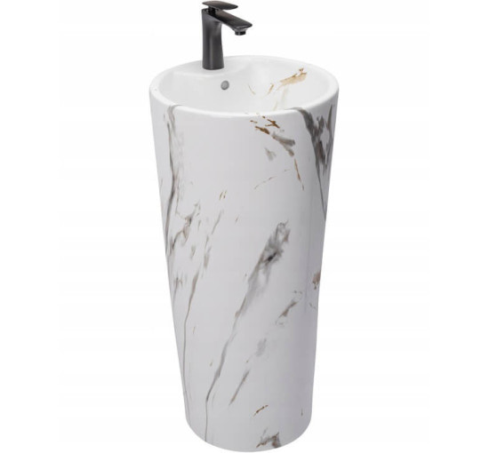 умивальник окремостоячий Rea Blanka 40x40 Marble Marmur Matt (REA-U8704)
