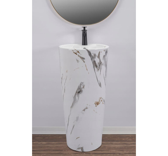 умивальник окремостоячий Rea Blanka 40x40 Marble Marmur Matt (REA-U8704)
