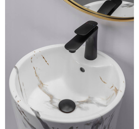 умивальник окремостоячий Rea Blanka 40x40 Marble Marmur Matt (REA-U8704)