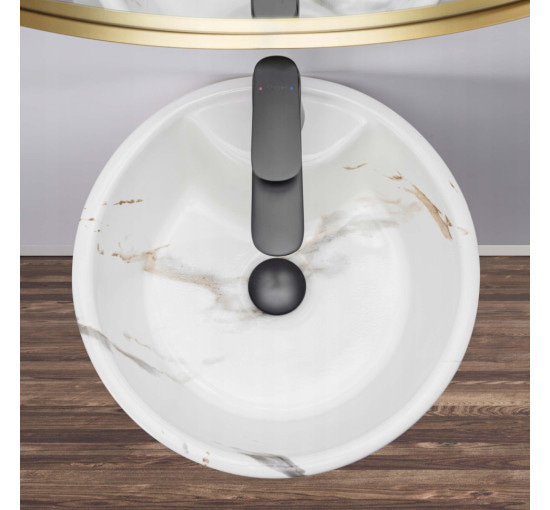 умивальник окремостоячий Rea Blanka 40x40 Marble Marmur Matt (REA-U8704)