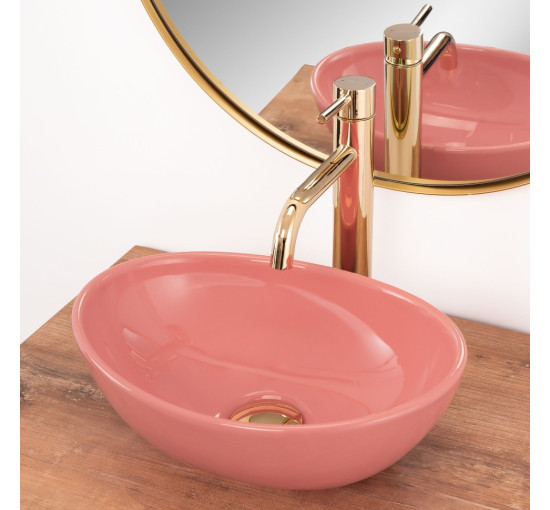 умывальник Rea Sofia mini 41x34,5 pink shiny (REA-U6335)