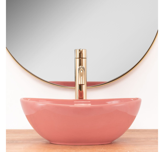 умывальник Rea Sofia mini 41x34,5 pink shiny (REA-U6335)