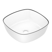 Умивальник накладний IMPRESE BLACK EDGE i11096 415x415мм квадратний білий