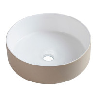 Умивальник накладний IMPRESE 360x360x120мм круглий бежевий i11262