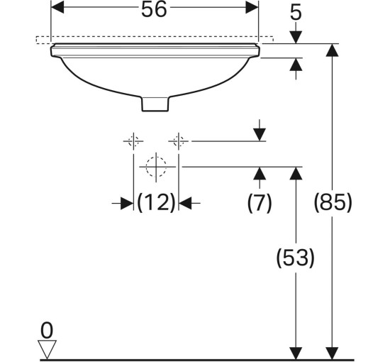 Умивальник VariForm 56 500.753.01.2 Geberit