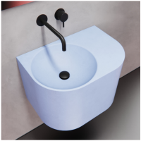 Умывальник из бетона голубой 600M