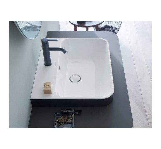 Умивальник на стільницю Duravit HAPPY D.2 60х46 см (2360606100) білий/антрацит матовий