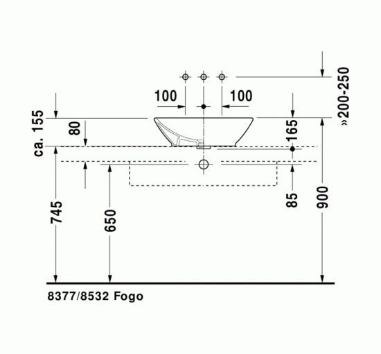 Умывальник на столешницу Duravit ME by Starck 55x42 см (0334520000)