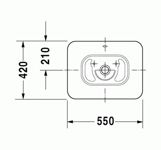 Умывальник на столешницу Duravit ME by Starck 55x42 см (0334520000)