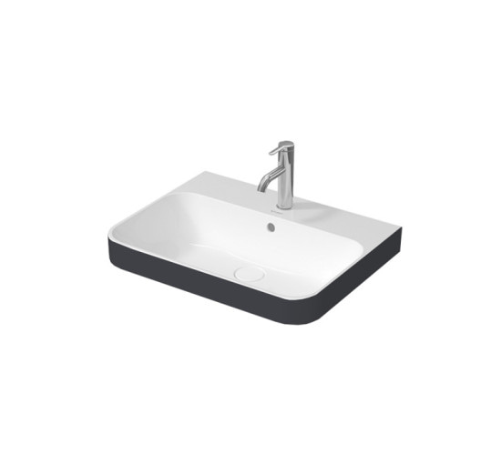 Умивальник на стільницю Duravit HAPPY D.2 60х46 см (2360606100) білий/антрацит матовий