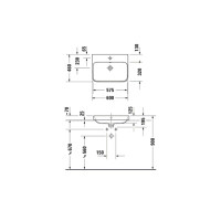 Умивальник на стільницю Duravit HAPPY D.2 60х46 см (2360606100) білий/антрацит матовий