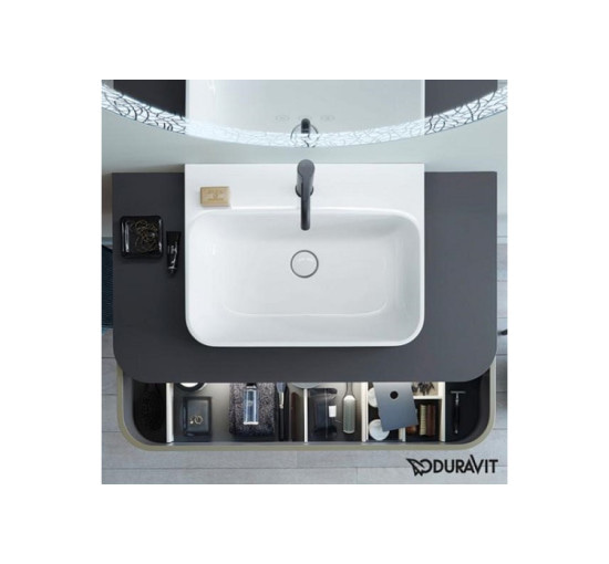 Умивальник на стільницю Duravit HAPPY D.2 60х46 см (2360606100) білий/антрацит матовий