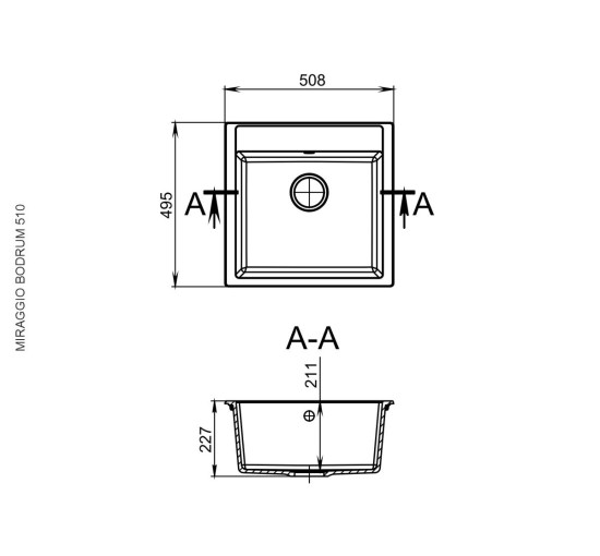 Кухонна мийка Miraggio BODRUM 510 терра