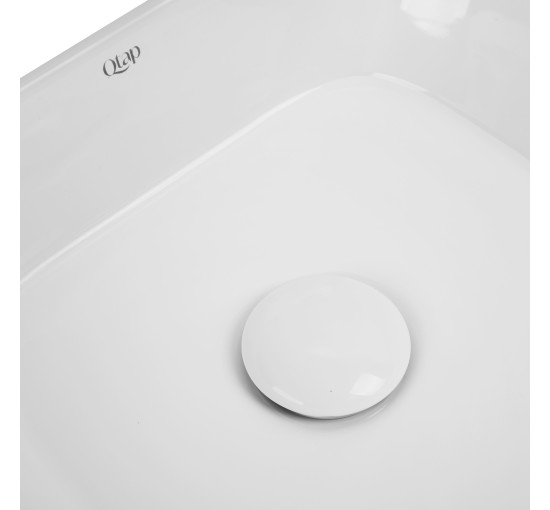 Раковина-чаша Qtap Scorpio 350х390х120 White с донным клапаном QT14112241W