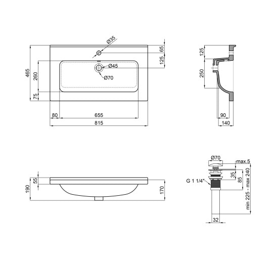 Раковина Qtap Albatross 01 815х467х195 White з донним клапаном QT0111FL8167CW