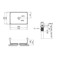 Раковина-чаша Qtap Tern 500х350х145 White с донным клапаном QT1711A055W