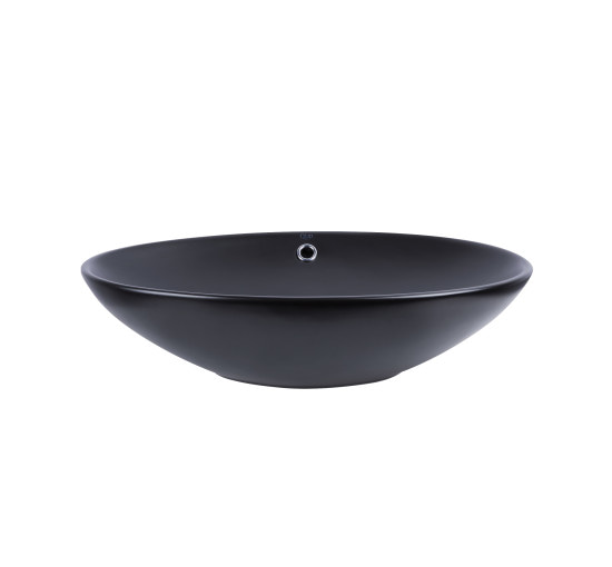 Раковина-чаша Qtap Dove 625х415х150 Matt black з донним клапаном QT063077MBMB
