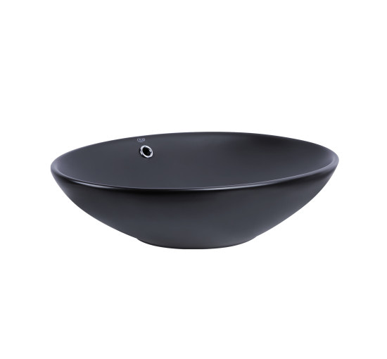 Раковина-чаша Qtap Dove 625х415х150 Matt black з донним клапаном QT063077MBMB