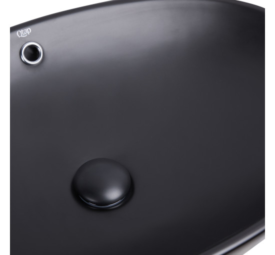 Раковина-чаша Qtap Dove 625х415х150 Matt black з донним клапаном QT063077MBMB