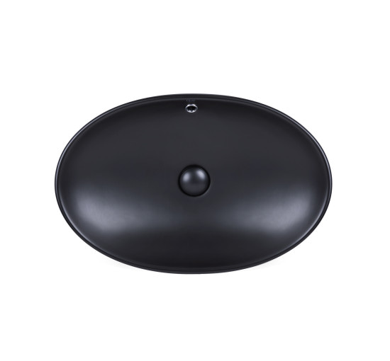 Раковина-чаша Qtap Dove 625х415х150 Matt black з донним клапаном QT063077MBMB