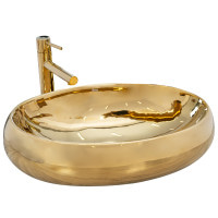 Умывальник на столешницу Rea Melania Gold (7438740752)