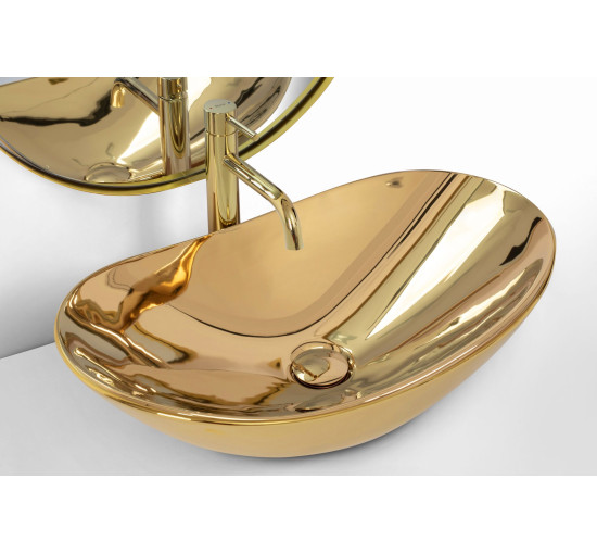 Умывальник (раковина) REA ROYAL GOLD накладной золотой
