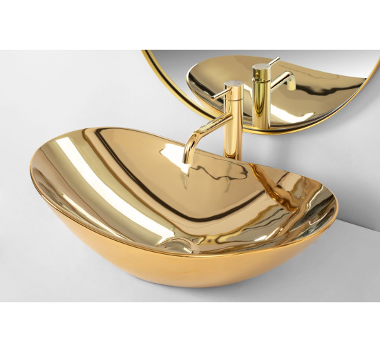 Умывальник (раковина) REA ROYAL GOLD накладной золотой