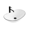 умывальник Rea Royal Black Edge 36x62,5 white (REA-U8569)