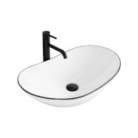 умивальник Rea Royal Black Edge 36x62,5 white (REA-U8569)