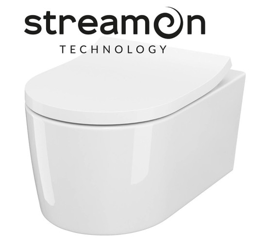 Сет b252 подвесной унитаз inverto streamon с дюропластовым сиденьем slim wrap с плавным закрыванием и функцией простого снятия одной кнопкой Cersanit