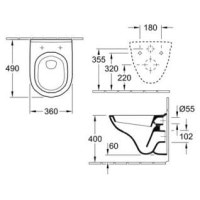 Унітаз підвісний Villeroy & Boch O.NOVO Direct Flush короткий 49 см з кришкою soft-close (5688HR01)