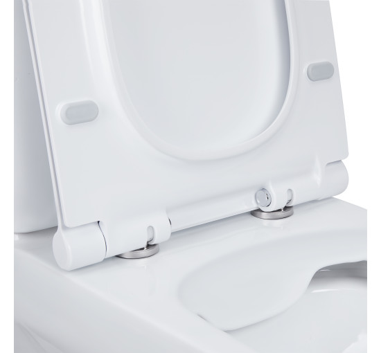 Унитаз-компакт Qtap Cardinal безободковый с сиденьем Soft-close QT0422C666PW
