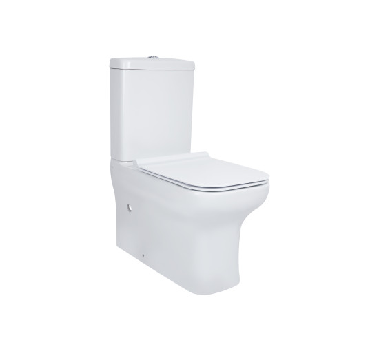 Унитаз-компакт Qtap Cardinal безободковый с сиденьем Soft-close QT0422C666PW