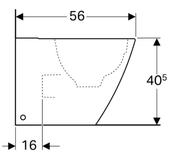 Унітаз підлоговий пристінний GEBERIT ICON Rimfree 56 см (214020000)